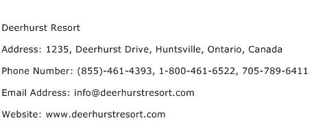 Deerhurst Resort Address Contact Number