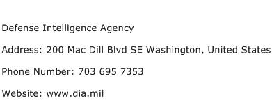 Defense Intelligence Agency Address Contact Number