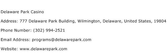 Delaware Park Casino Address Contact Number