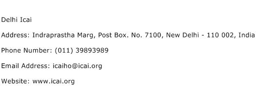 Delhi Icai Address Contact Number