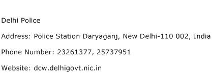 Delhi Police Address Contact Number