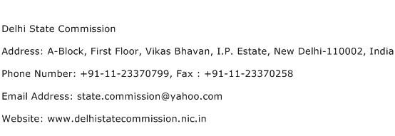Delhi State Commission Address Contact Number