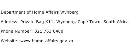 Department of Home Affairs Wynberg Address Contact Number