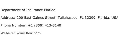 Department of Insurance Florida Address Contact Number