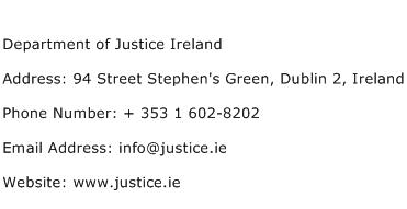 Department of Justice Ireland Address Contact Number