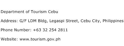 Department of Tourism Cebu Address Contact Number