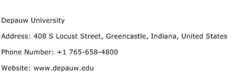 Depauw University Address Contact Number