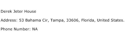 Derek Jeter House Address Contact Number