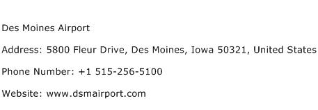 Des Moines Airport Address Contact Number