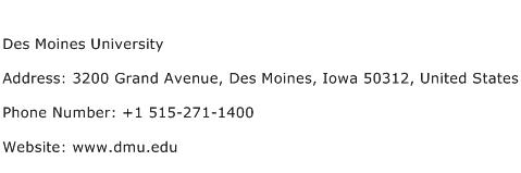 Des Moines University Address Contact Number