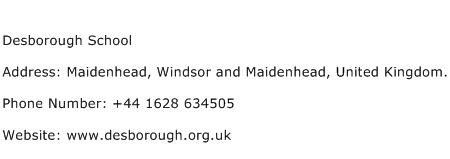 Desborough School Address Contact Number