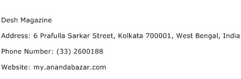 Desh Magazine Address Contact Number