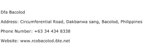 Dfa Bacolod Address Contact Number