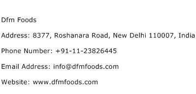 Dfm Foods Address Contact Number