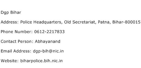 Dgp Bihar Address Contact Number