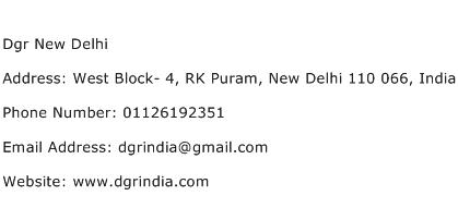 Dgr New Delhi Address Contact Number