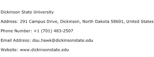 Dickinson State University Address Contact Number