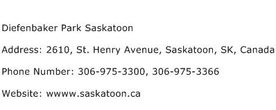 Diefenbaker Park Saskatoon Address Contact Number