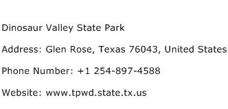 Dinosaur Valley State Park Address Contact Number