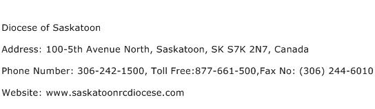 Diocese of Saskatoon Address Contact Number