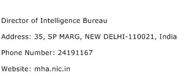 Director of Intelligence Bureau Address Contact Number