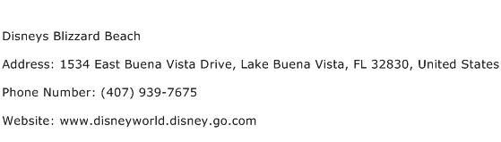 Disneys Blizzard Beach Address Contact Number