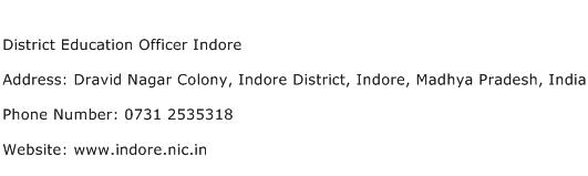 District Education Officer Indore Address Contact Number
