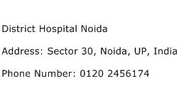 District Hospital Noida Address Contact Number