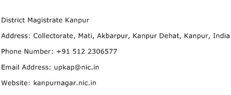 District Magistrate Kanpur Address Contact Number