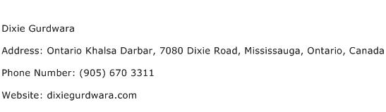 Dixie Gurdwara Address Contact Number