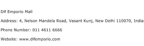 Dlf Emporio Mall Address Contact Number