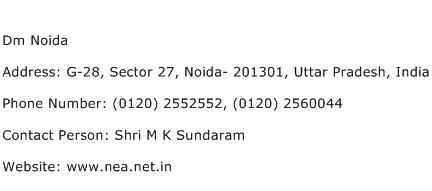 Dm Noida Address Contact Number