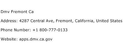 Dmv Fremont Ca Address Contact Number