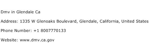 Dmv in Glendale Ca Address Contact Number