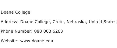 Doane College Address Contact Number