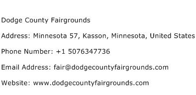 Dodge County Fairgrounds Address Contact Number