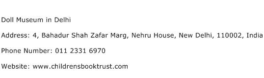 Doll Museum in Delhi Address Contact Number
