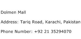Dolmen Mall Address Contact Number