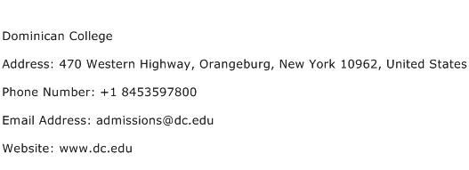 Dominican College Address Contact Number
