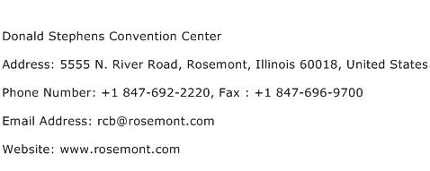 Donald Stephens Convention Center Address Contact Number