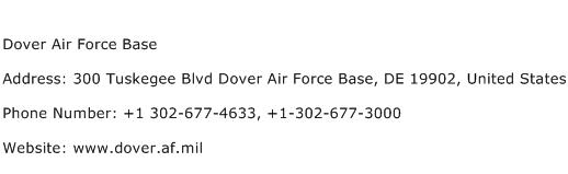 Dover Air Force Base Address Contact Number