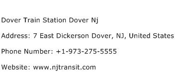 Dover Train Station Dover Nj Address Contact Number