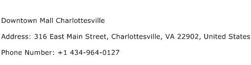 Downtown Mall Charlottesville Address Contact Number