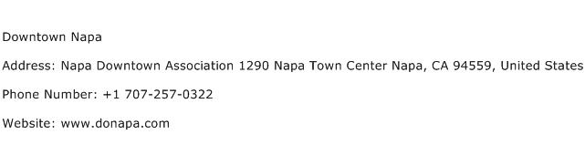 Downtown Napa Address Contact Number