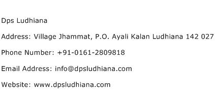 Dps Ludhiana Address Contact Number