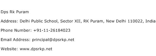 Dps Rk Puram Address Contact Number
