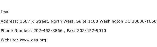 Dsa Address Contact Number