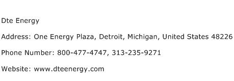 Dte Energy Address Contact Number