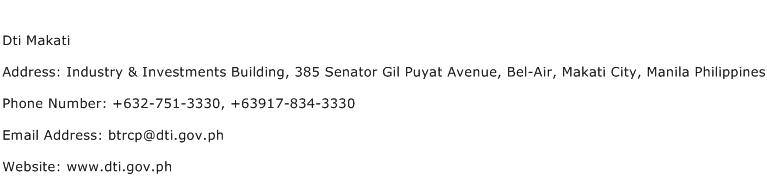 Dti Makati Address Contact Number