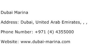 Dubai Marina Address Contact Number